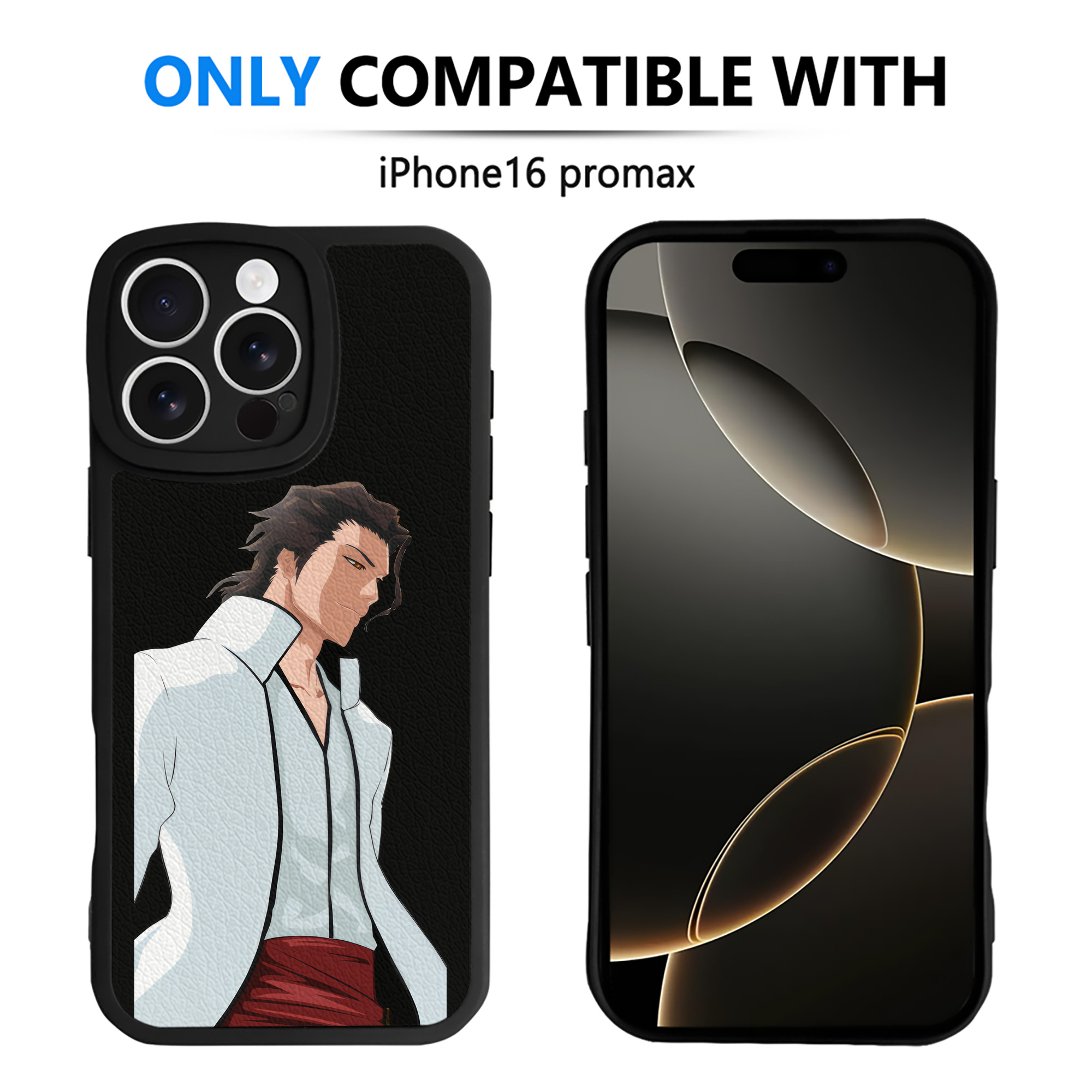 （画像用） ブリーチ 藍染 惣右介（あいぜん そうすけ） BLEACH Aizen Sousuke 【iPhone 16シリーズ対応】シリコンスマホケース（レザー調） 材質：シリコン